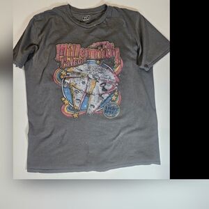 Star Wars T-Shirt Mens Size Large Grey‎ Millennium Falcon